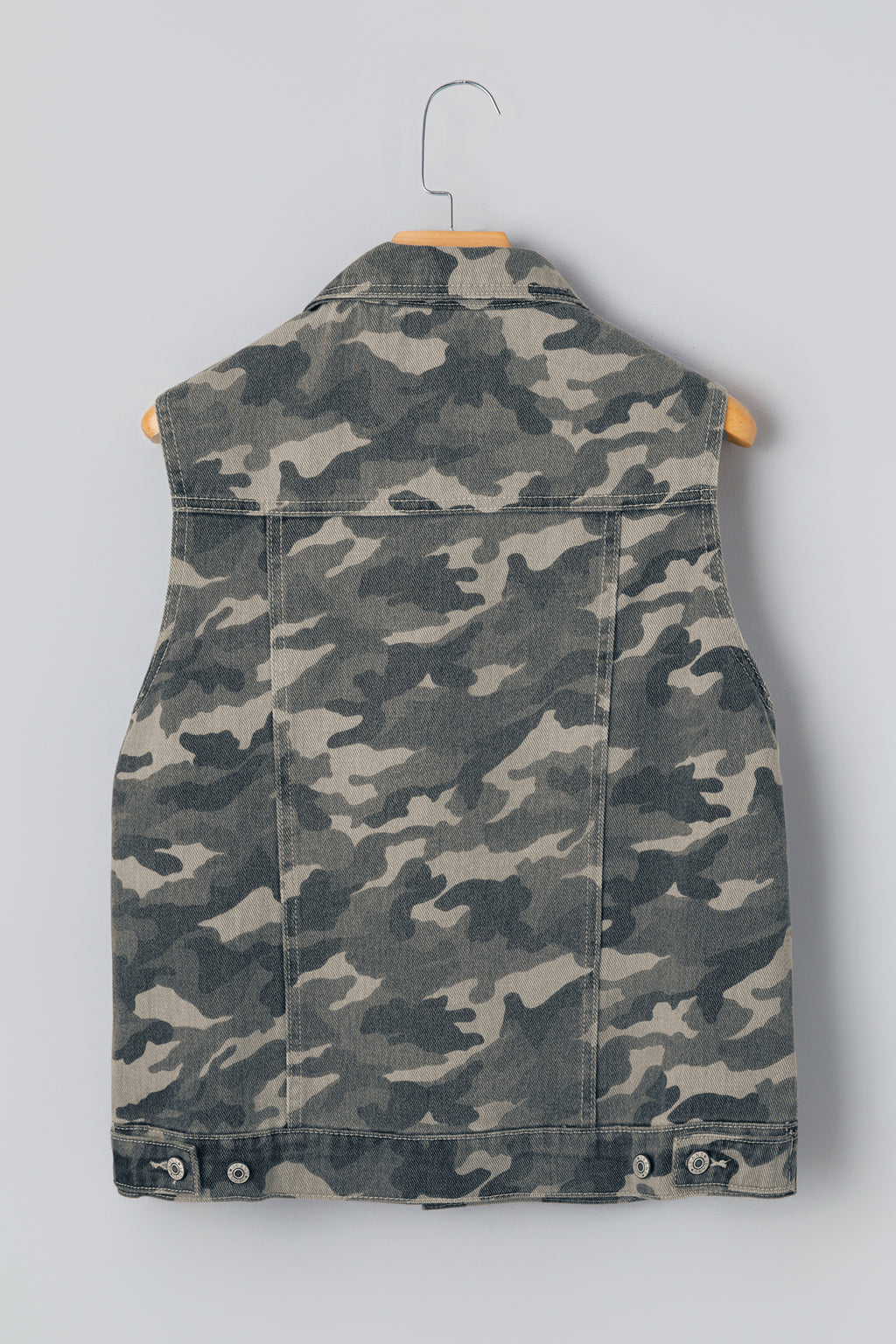 Green Camo Cargo Denim Vest