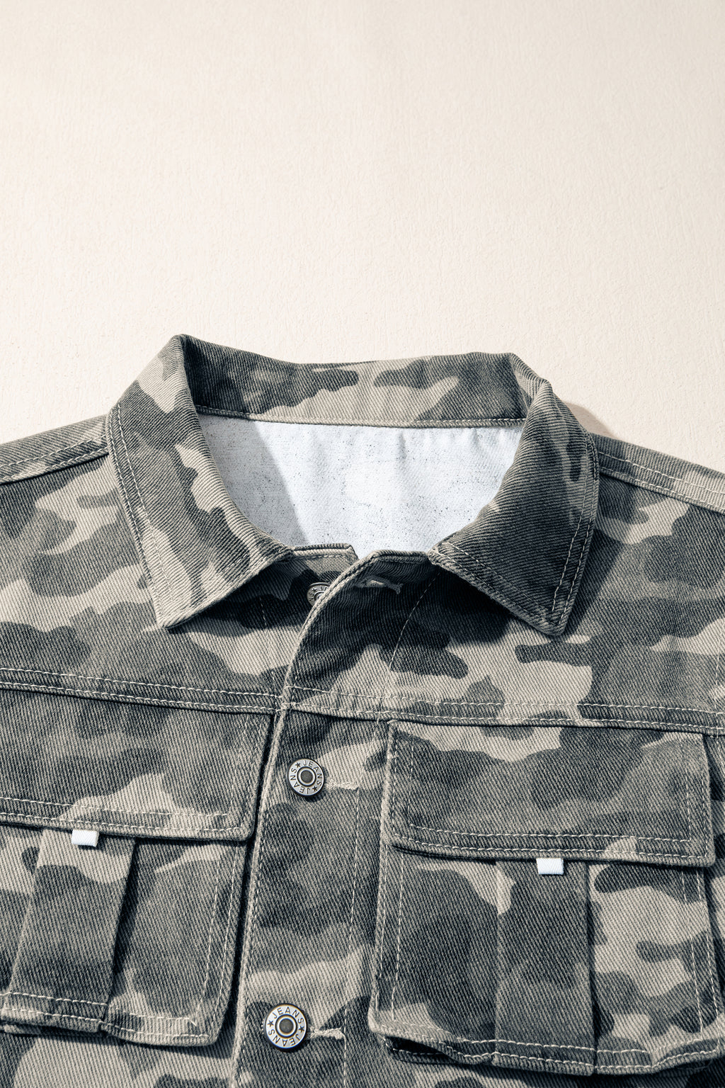 Green Camo Cargo Denim Vest