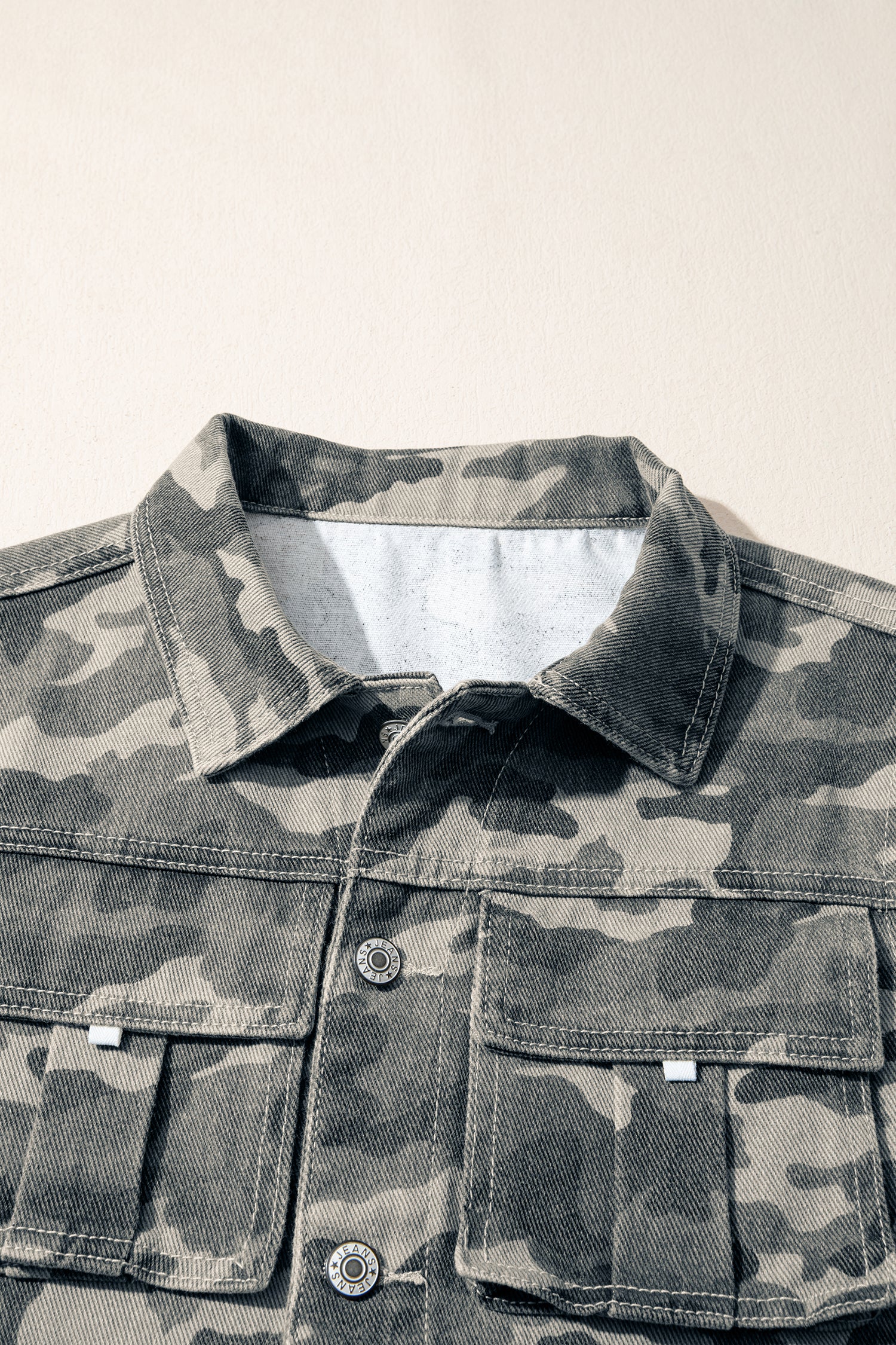 Green Camo Cargo Denim Vest