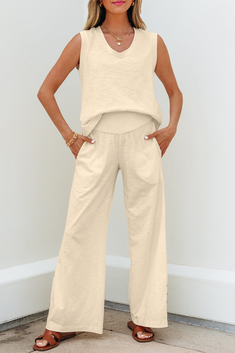 Kassidy Solid Color Tank Top Set