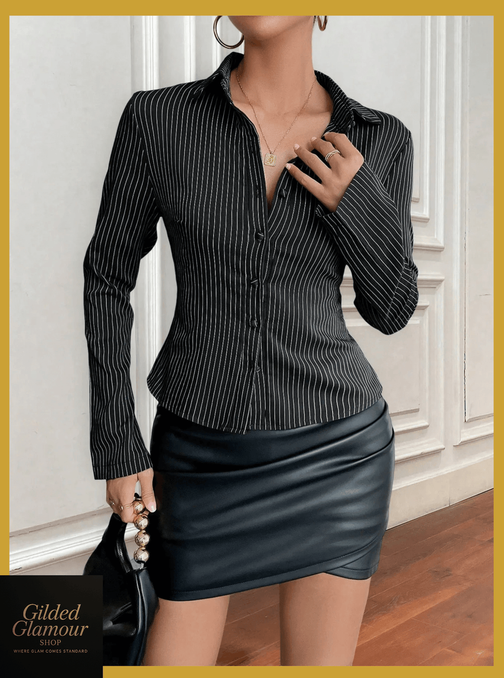 Striped Button Up Long Sleeve Shirt