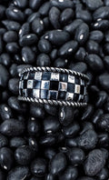 BLACK & SILVERTONE CHECKMATE RING
