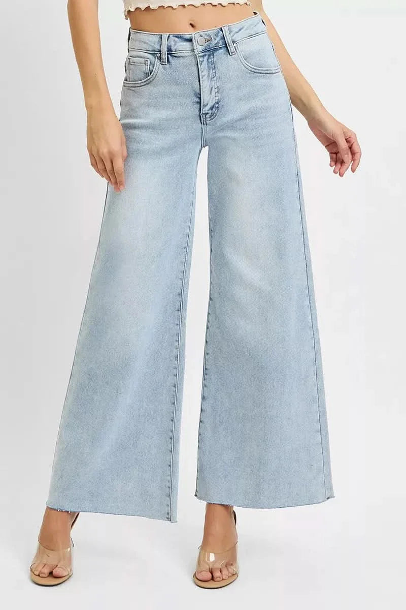 Risen High Rise Ankle Wide Palazzo Jeans Women