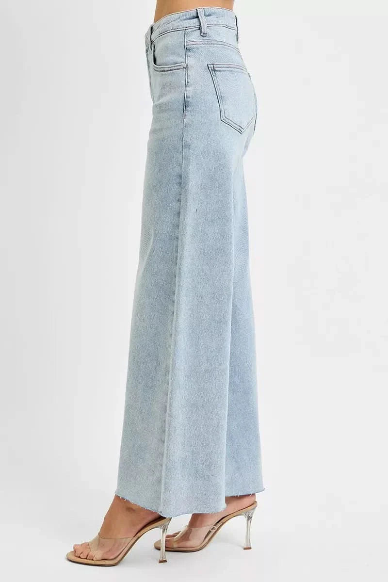Risen High Rise Ankle Wide Palazzo Jeans Women