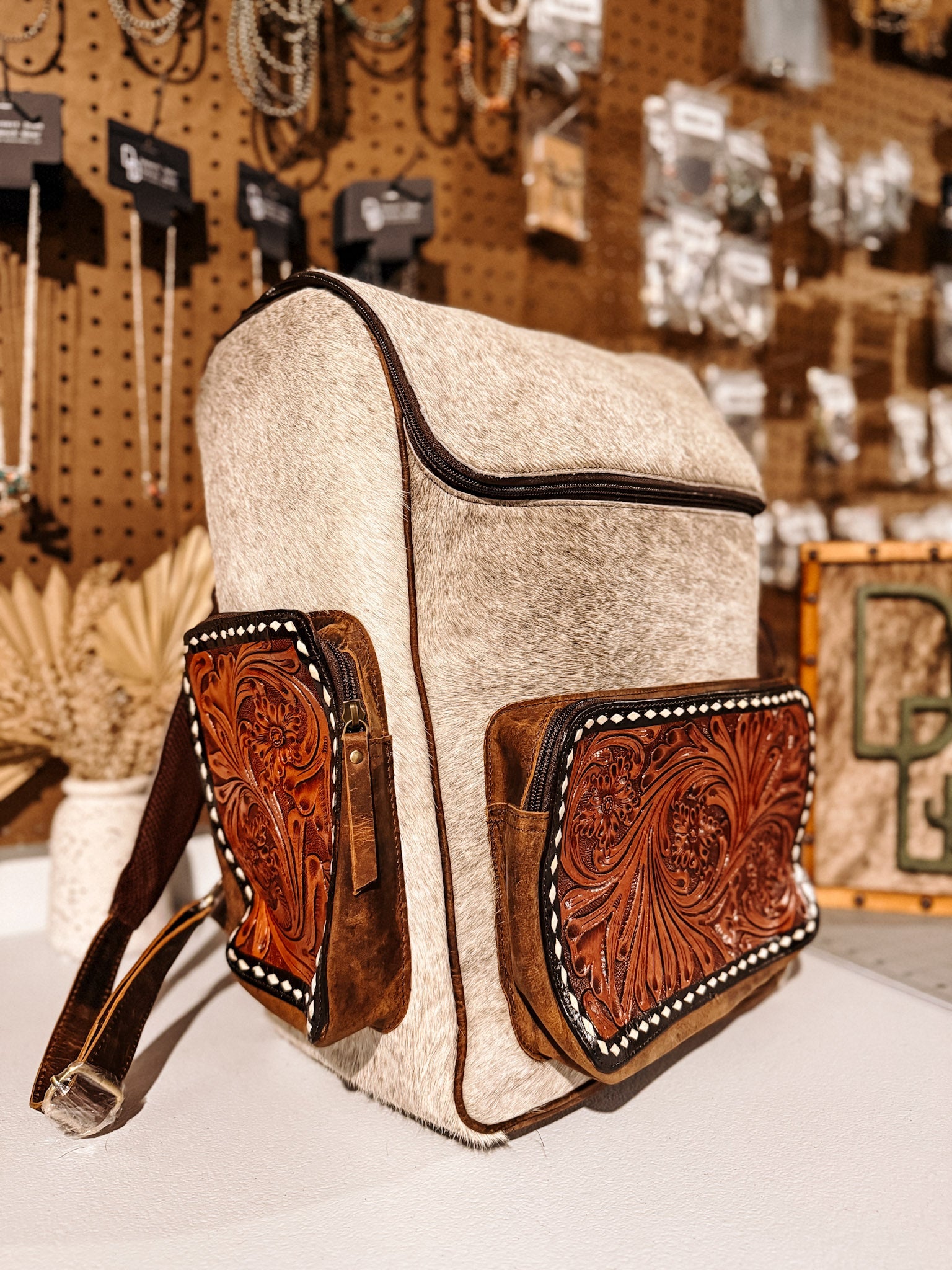 Evangeline Cowhide Backpack #48
