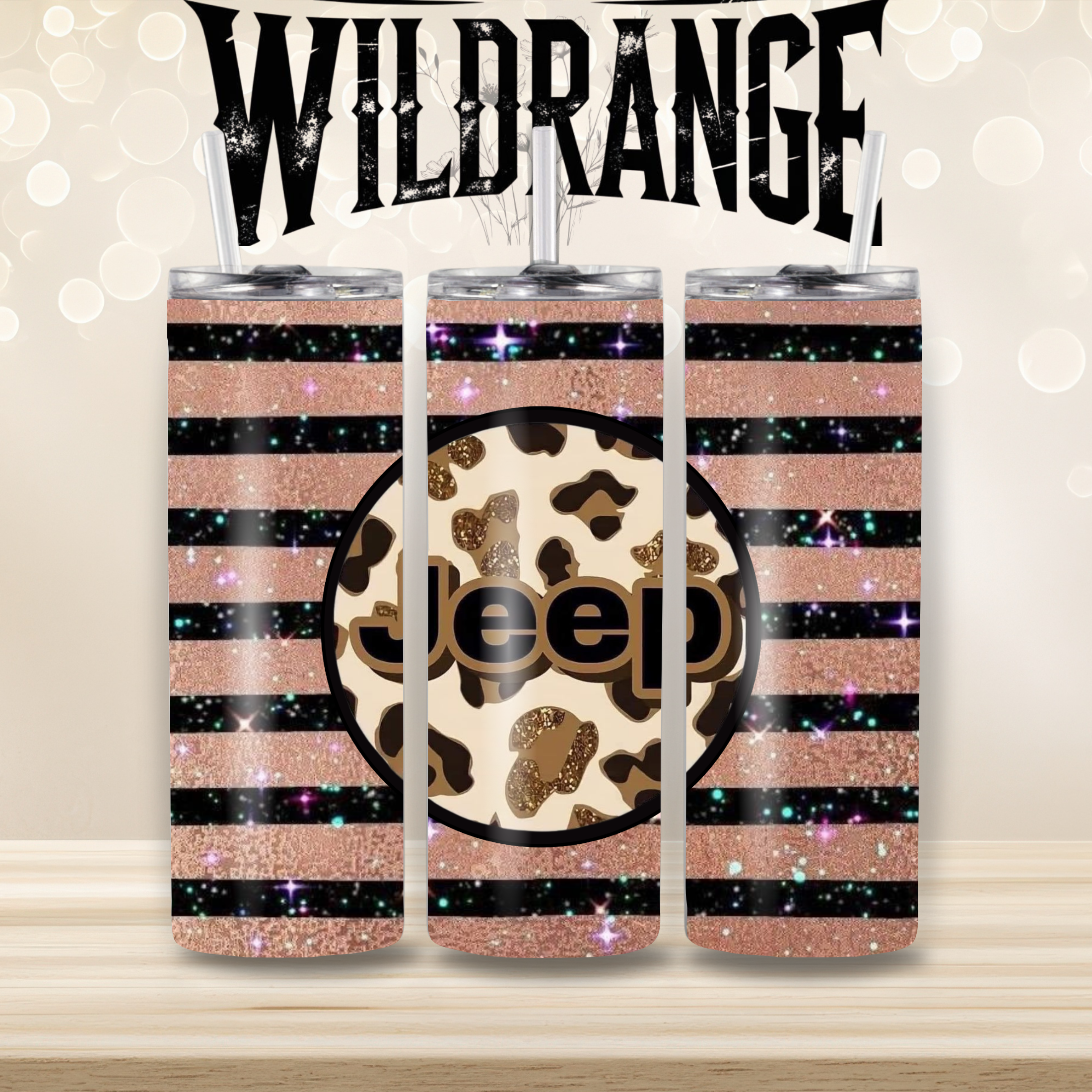 Wildrange Leopard Jeep Luxe One-of-One Tumbler, Handmade at the Range