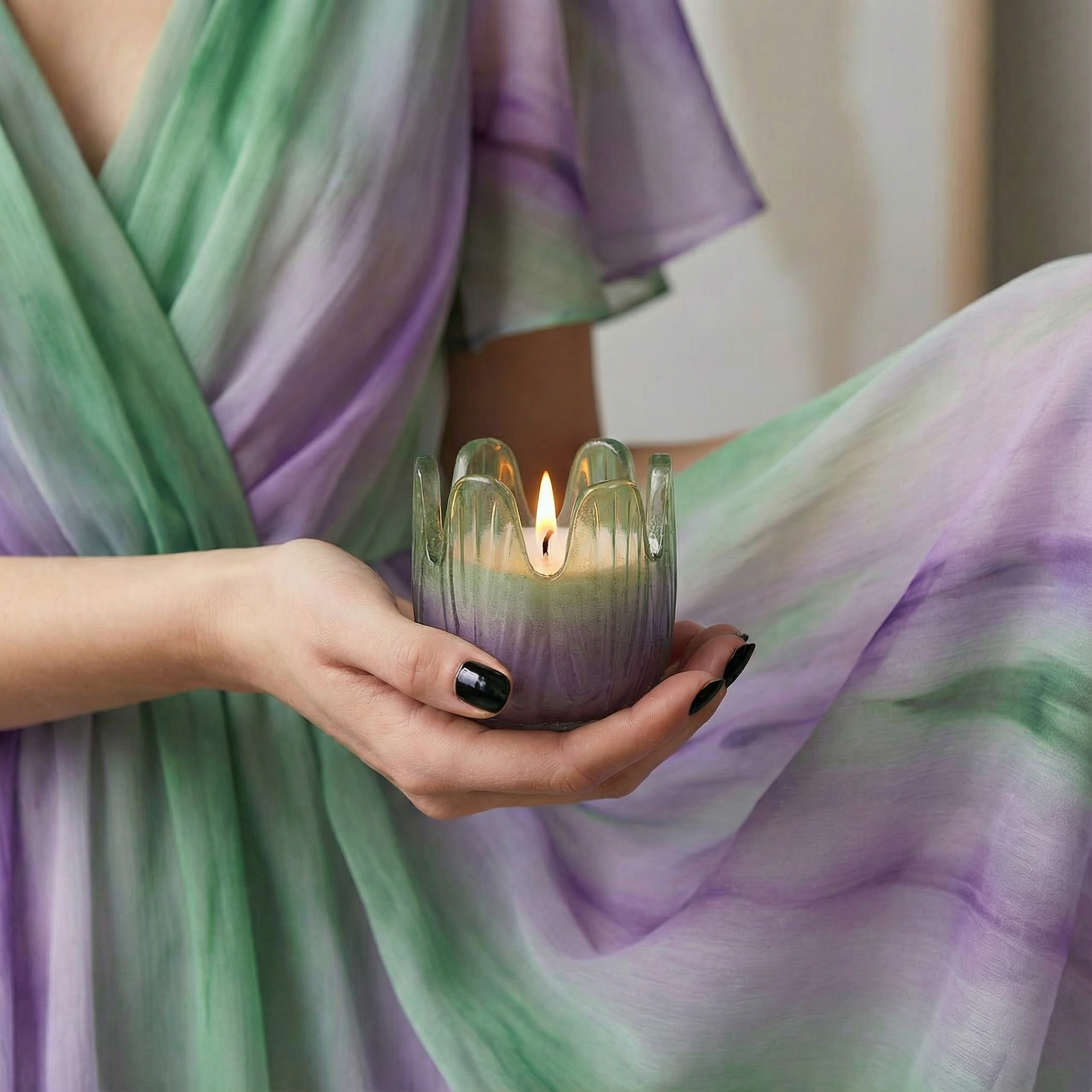 Blossom Candle Collection – Colorful Glass Flower Candles in Multiple Scents & Sizes