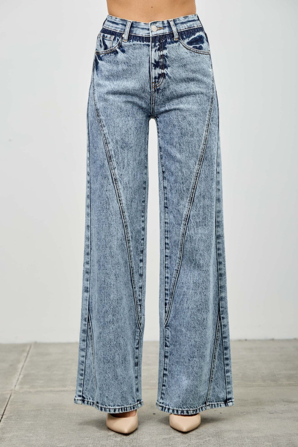 High Rise Relaxed Straight With Seam Detail