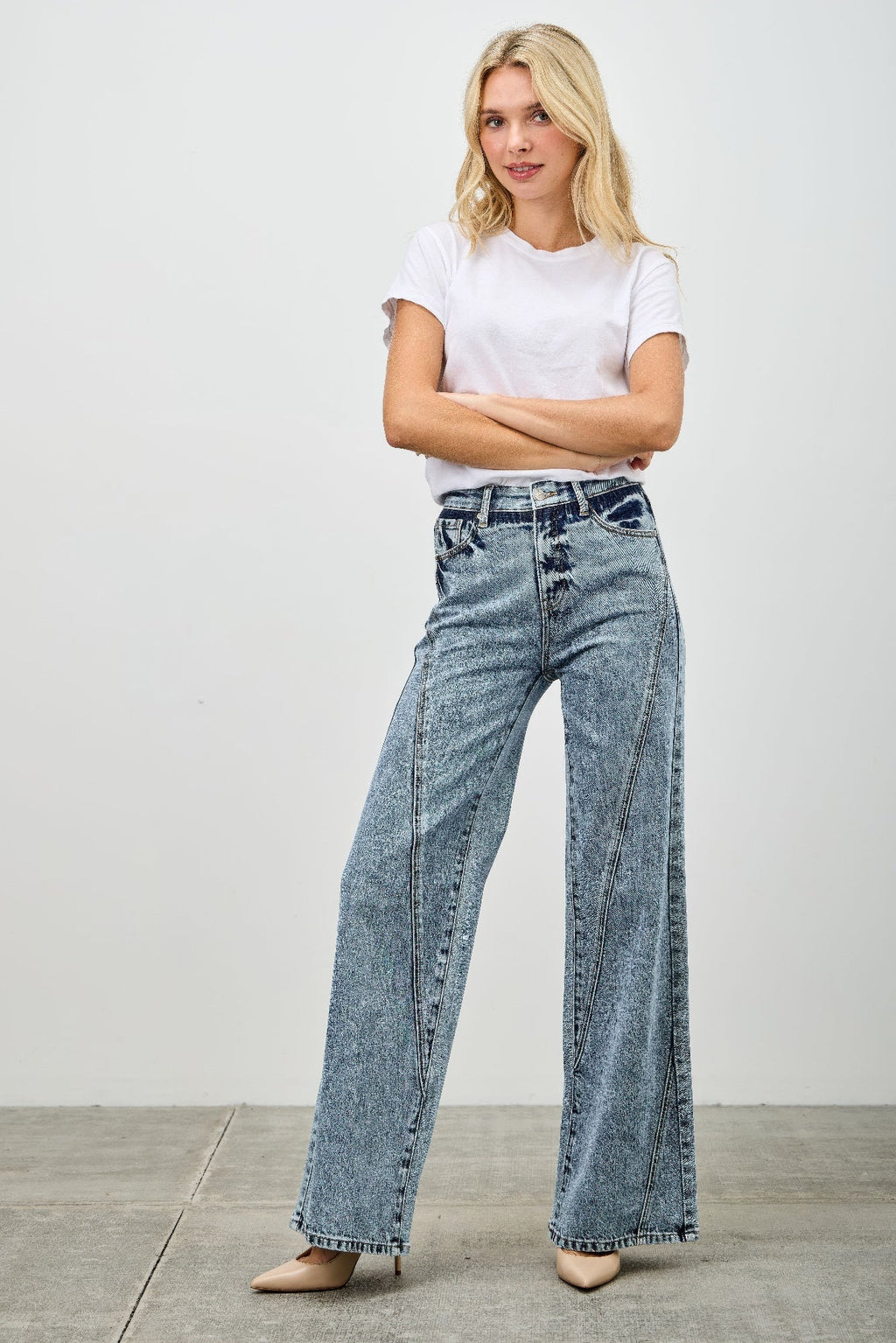 High Rise Relaxed Straight With Seam Detail