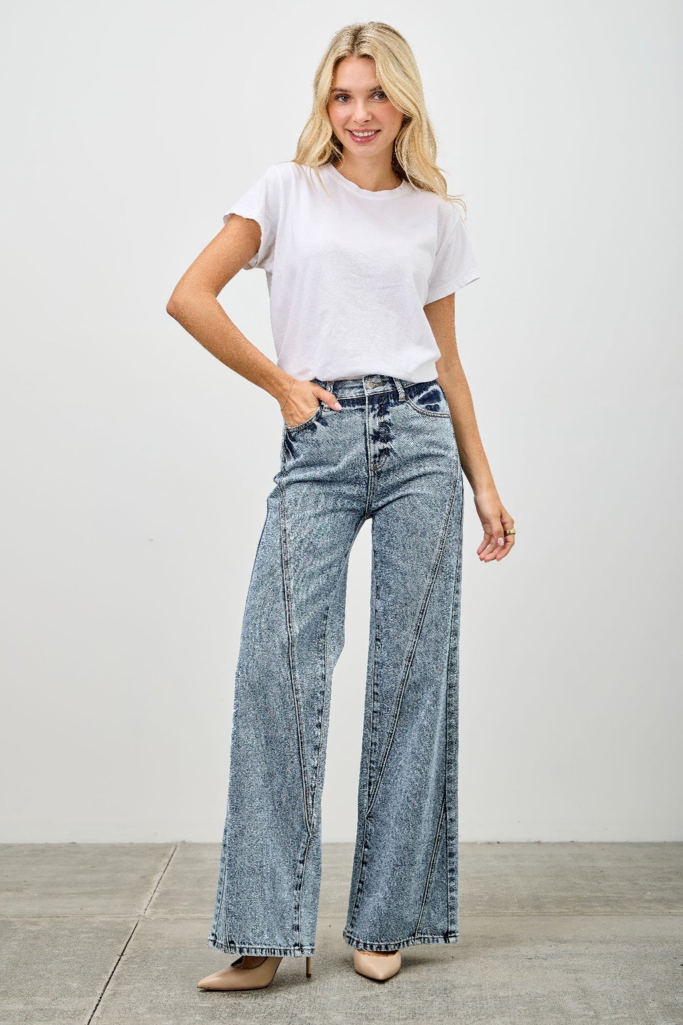 High Rise Relaxed Straight With Seam Detail