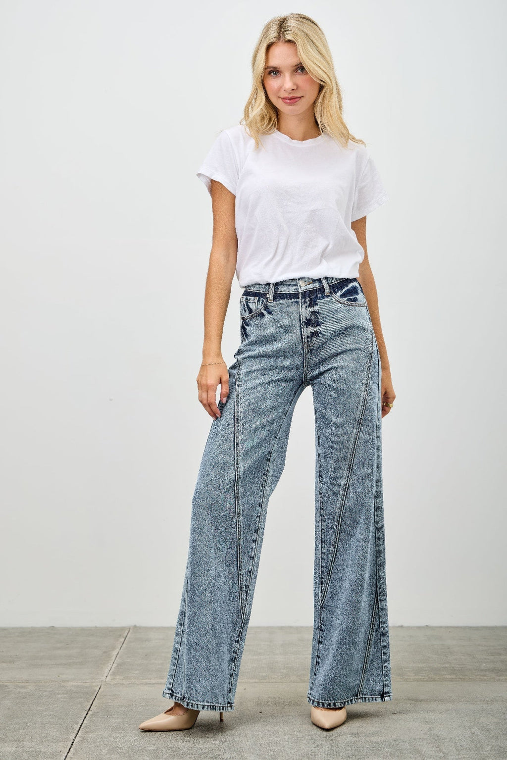 High Rise Relaxed Straight With Seam Detail