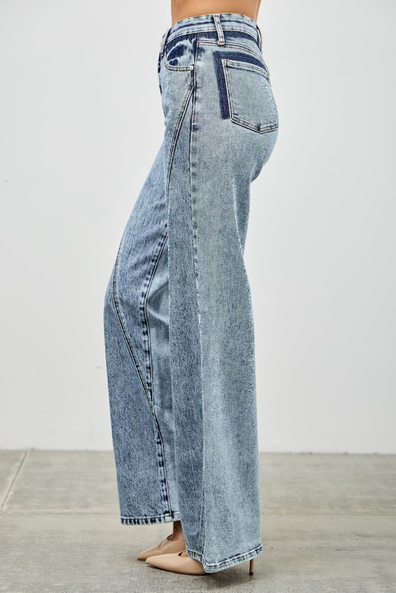 High Rise Relaxed Straight With Seam Detail