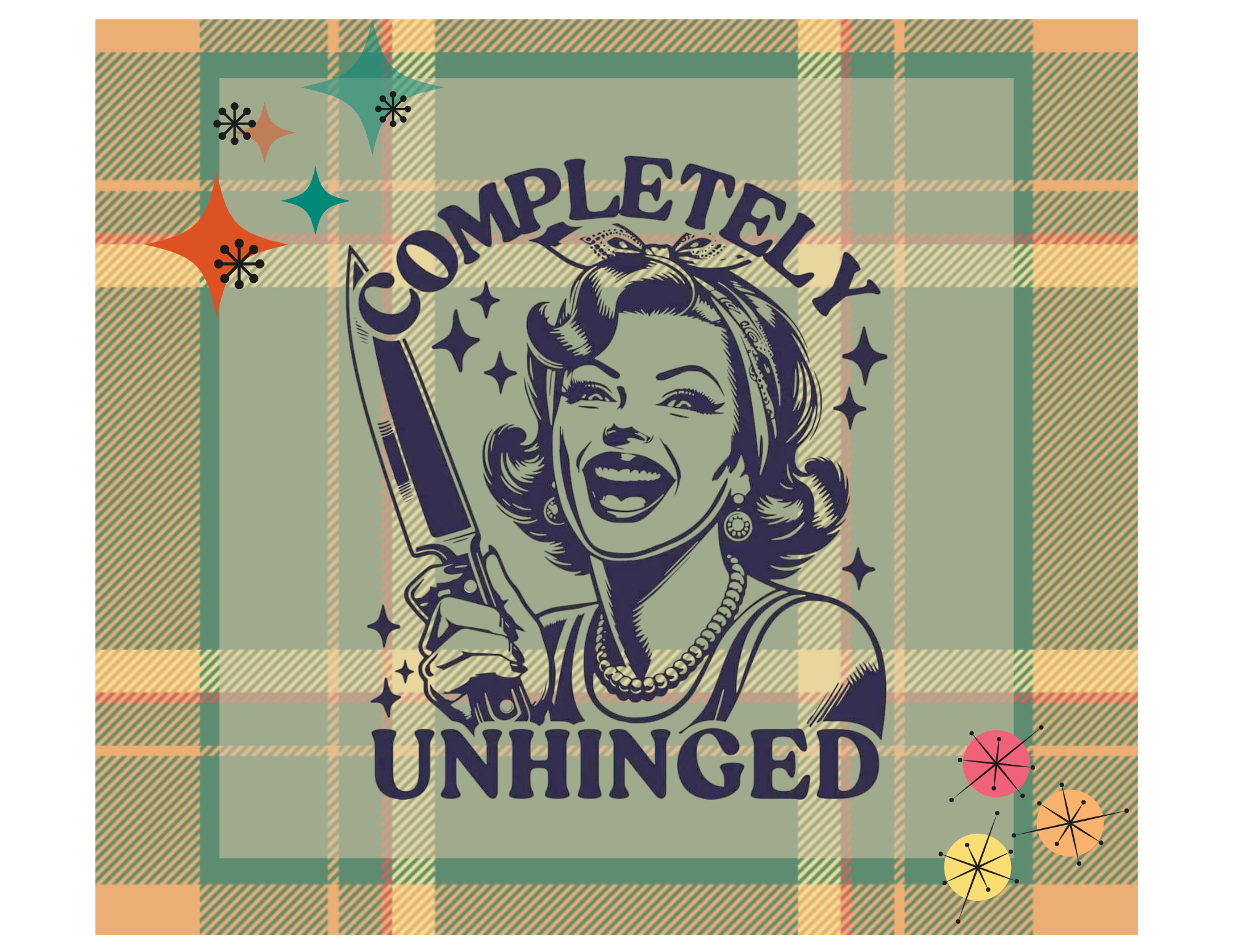 Wildrange “Completely Unhinged” Retro Plaid One-of-One Tumbler, Handmade at the Range