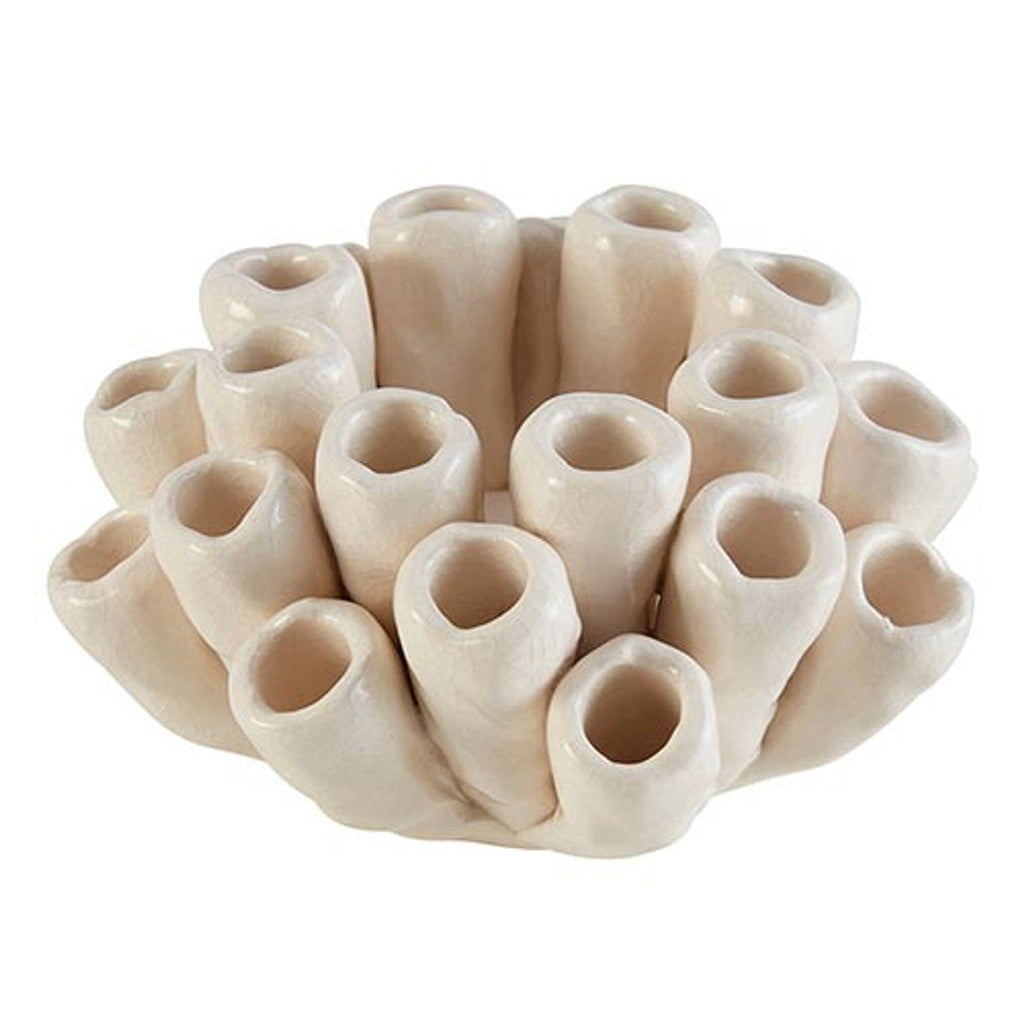 Coral Statue Candle Holder | Ceramic Sculpture Home Decor | 5" x 3"