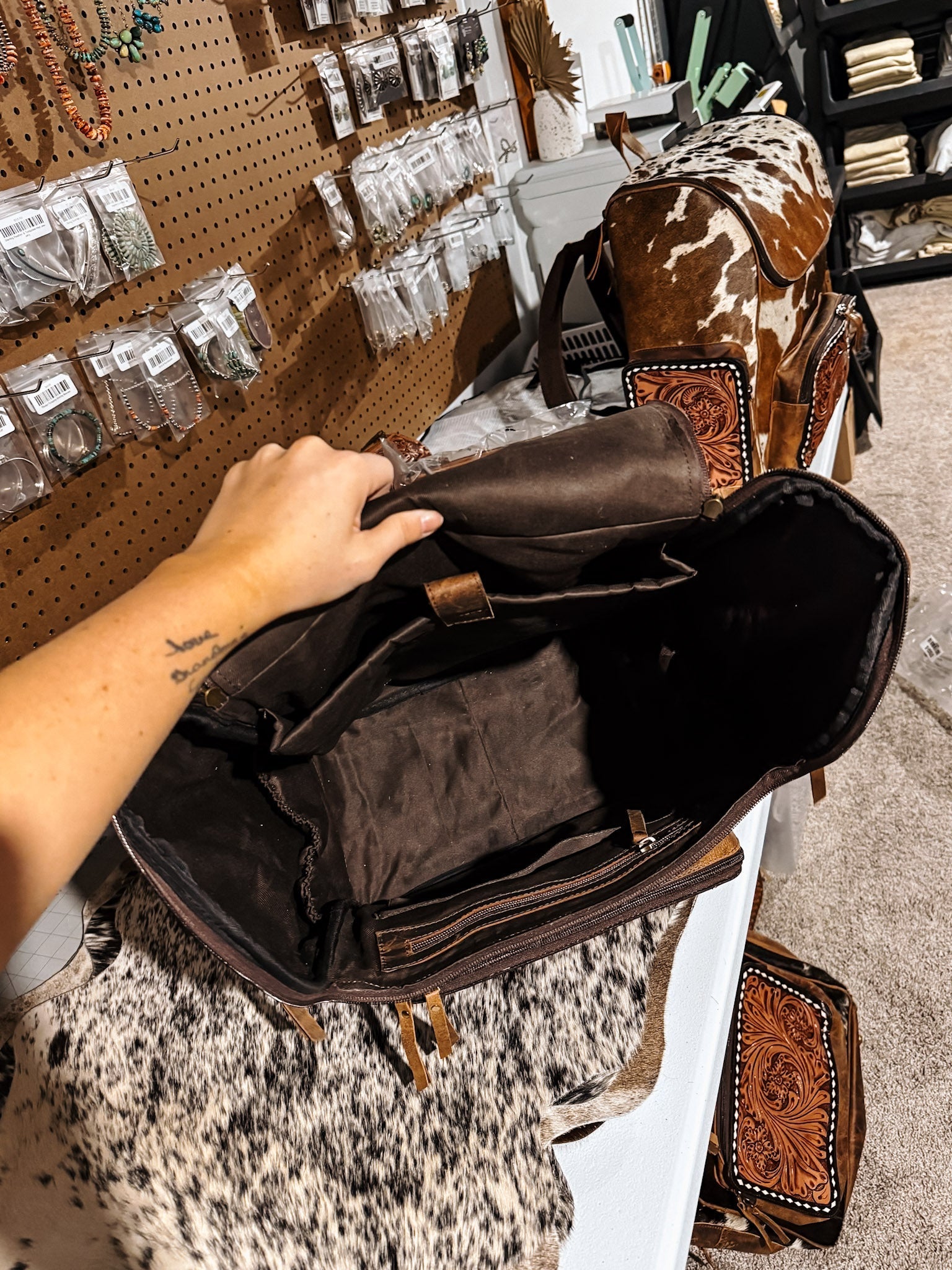 Evangeline Cowhide Backpack #84