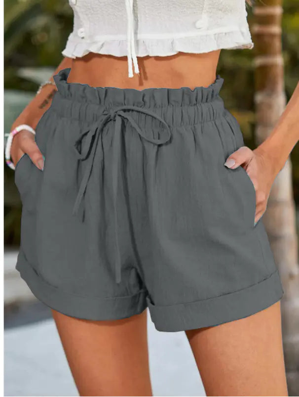 Minimalist Women's Drawstring Shorts with Pockets