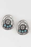 Vintage Stone Plate Earrings