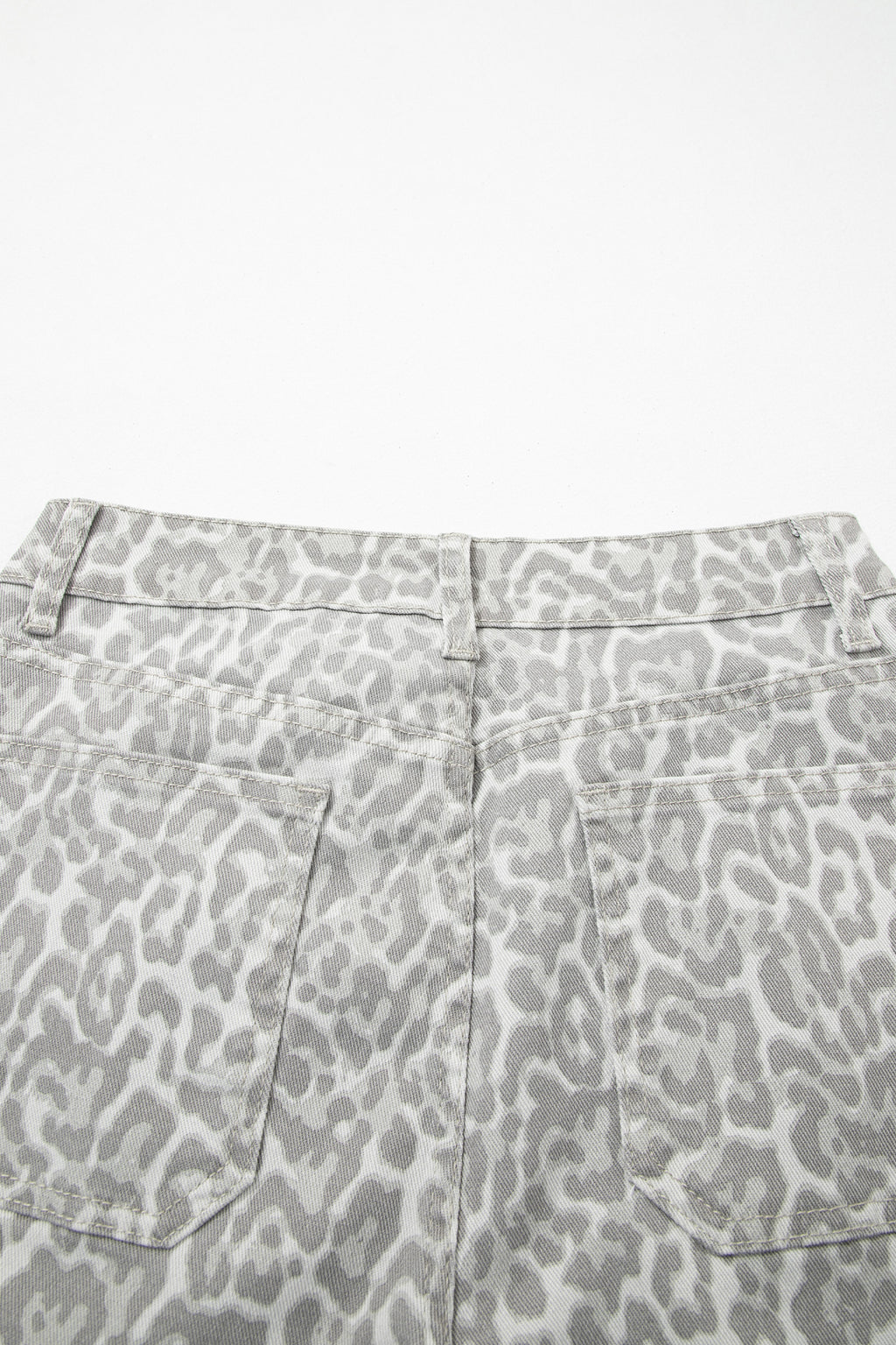 Brown Leopard Frayed Edge Wide Leg High Waist Jeans