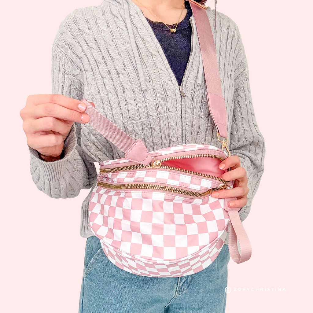 Chic & Spacious Checkered or Camo Crossbody Bag – 5 Glam Colors