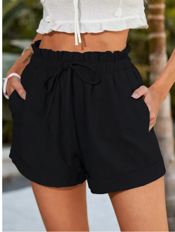 Minimalist Women's Drawstring Shorts with Pockets